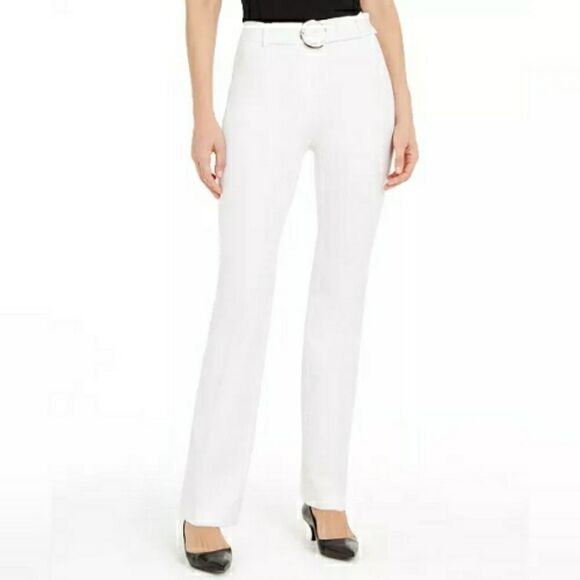 Alfani Pants - Alfani Belted Straight-Leg Pants Size 12